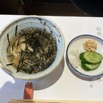 中納言 - 伊勢海老の海苔茶漬け、香の物