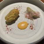 TACUBO - 花ズッキーニ、鱈場蟹のフリット