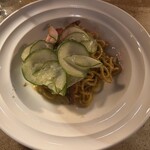 BLU - 鮎ズッキーニ　キタッラ　魚粉とかた焼きそばって表現違いますよね