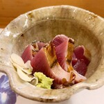 穴子料理と地酒 浅草 川井 - 鰹の藁焼き