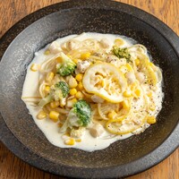貝柱とブロッコリーのさっぱりレモンクリームパスタ