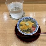 日本料理 珀也 - アワビ塩水ウニじゅんさい