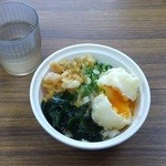 竹清 本店 - うどん半玉と半熟卵の天ぷら