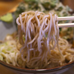 福そば - 冷し天ぷらそば(春菊と人参のかき揚げ)＠税込650円