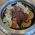 千葉ビール園 - 焼いているところ