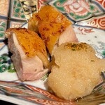 薪鳥新神戸 - おまかせコース（¥16,000）
      　└高原比内地鶏 ハラミ