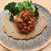 うわのそら - 吟醸豚とサラダケールの蕎麦粉のクレープ