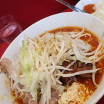 ラーメン二郎 - ラーメン半分＋ニンニク少し＋ＳＫ白ネギ炙
