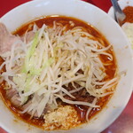ラーメン二郎 - ラーメン半分＋ニンニク少し＋ＳＫ白ネギ炙