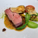 ポンドールイノ - 岩中ポーク肩ロースの炭火焼きと季節野菜エシャロットソース