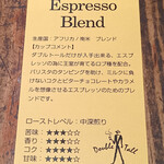 ダブルトールカフェ 原宿店 - 豆の説明
