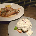 bistro さんて - 海老のオ−ブン焼きプロバンス風と香味野菜のウフマヨネ−ズ