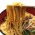 福山製麺所 - 旨麺 麺 味噌は麺が味噌色に染まりました