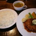 タムラ倉庫 - 日替わりポークステーキガーリックバターソース(700)