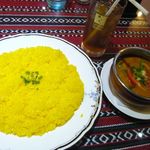 SILKROAD CURRY HOUSE - ダルフライカレー(￥864)、スフラン飯(￥324)、ゴロジュース(￥270)