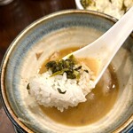麵や きさ乃 - スープ割りと高菜ごはん