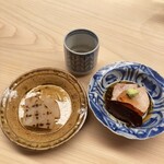 鮨 陸 - あん肝、平貝