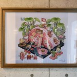 肉の宇佐川 - 娘さんが生まれたときに書いてもらったんだって、右下が娘さん