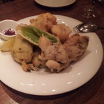 チーズフリット：兎・舞茸・万願寺唐辛子・オリーブ