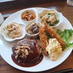 diningごはんや らいむ - ハンバーグ&エビフライランチご飯大盛り