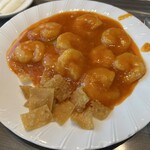 福満園 - エビチリは見た目ほど辛くなかった。