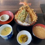 中村庵 - 料理写真:特大海老天丼セット　ご飯大盛り