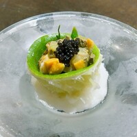十皿 - ②真つぶ貝とライムのマリネ　キャビア
