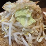 中華そば すみ田 - 『パンチラーメン(ヤサイニンニクダブル)』のヤサイ＆アブラ