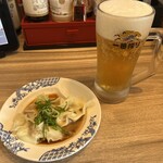 バーミヤン - 皿ワンタン＋生ビール