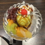 朝鮮飯店 - クリームあんみつの抹茶アイス