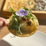 ETHICA - 帆立のトスターダ、帆立がジューシー！