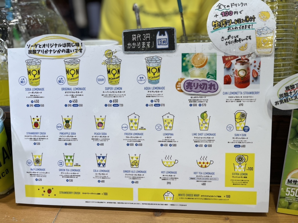 メニュー写真 : レモネード by レモニカ あべのキューズモール店