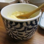 寿楽 - コースの茶碗蒸し。食べかけすみません。