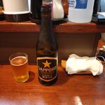 うなぎすぎ田 - サッポロ生ビール黒ラベルの中瓶(500ml)