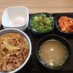 吉野家 - ねぎ玉牛丼/キムチセット(877円)