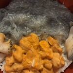 鮮魚 鯔背 - バフンウニと生しらす丼