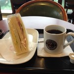 カフェ・ベローチェ - H.26.8.2.夕 たまごハムミックスサンド+ブレンドコーヒー 420円