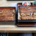 二本松亭 - うな重 特 普通盛りと大盛り