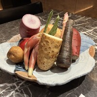 薪焼 銀座おのでら - 畝田さんからのお野菜