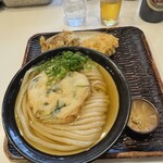 うどん 丸香 - 丸天うどん冷　かしわ天