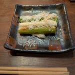 くずし鉄板 あばぐら - アスパラガスパルミジャーノチーズ駿河湾産桜海老塩②