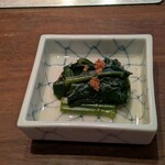 くずし鉄板 あばぐら - つるむらさきのお浸しへしこパウダー