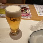 活魚すし　じねん お初天神店 - ビールはスーパードライ！最高！