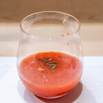 うを徳 - 2025.6 冷製ガスパチョ（鳥取産大栄すいか、アメーラ、パプリカ、じゅん菜）