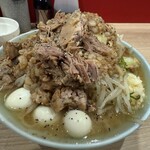 ラーメンきずな - ラーメン120g全マシ ほぐしぶた うずら