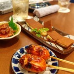 西山TAXI - チリモッツァソーセージと梅ザーサイ