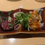 源兵衛 天王寺あべの店 - 本日の肉刺し2種