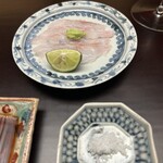 徳ㇵ本也 - お造り　明石の黒メバル（明石から直送、神経〆2日間泳がせ）　コリコリ食感がたまらない