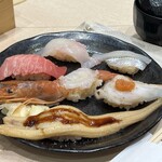 魚力海鮮寿司 - 連れは「本日のおすすめ６貫握り」をオーダー