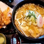 山形蕎麦 石邸 - 鷄中華イカ下足天セット(1,500円)